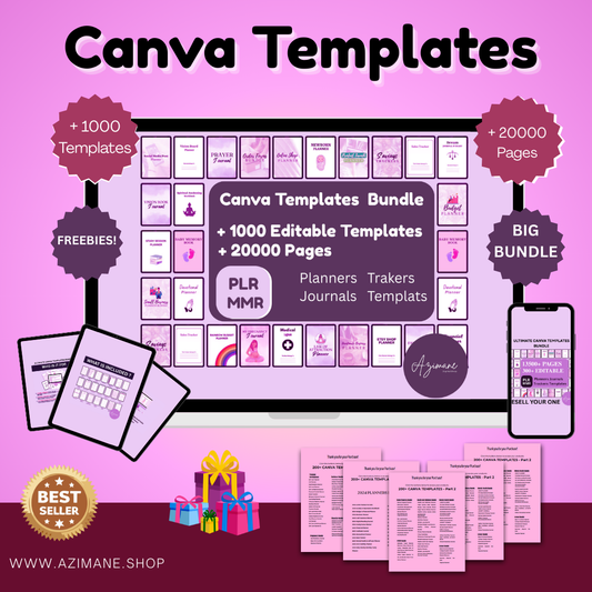 Canva Templates Bundle +1000 Template & +20000 Pages,  MRR - PLR
